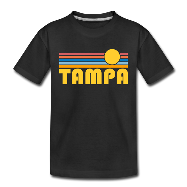 Tampa, Florida Toddler T-Shirt - Retro Sun Tampa Toddler Tee - black