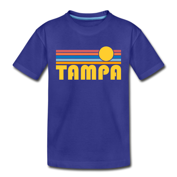 Tampa, Florida Toddler T-Shirt - Retro Sun Tampa Toddler Tee - royal blue
