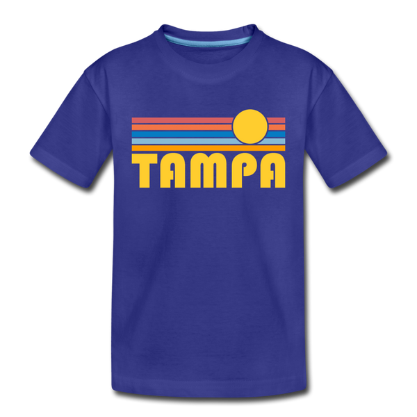 Tampa, Florida Toddler T-Shirt - Retro Sun Tampa Toddler Tee - royal blue