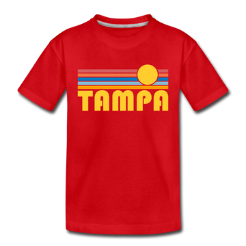 Tampa, Florida Toddler T-Shirt - Retro Sun Tampa Toddler Tee - red