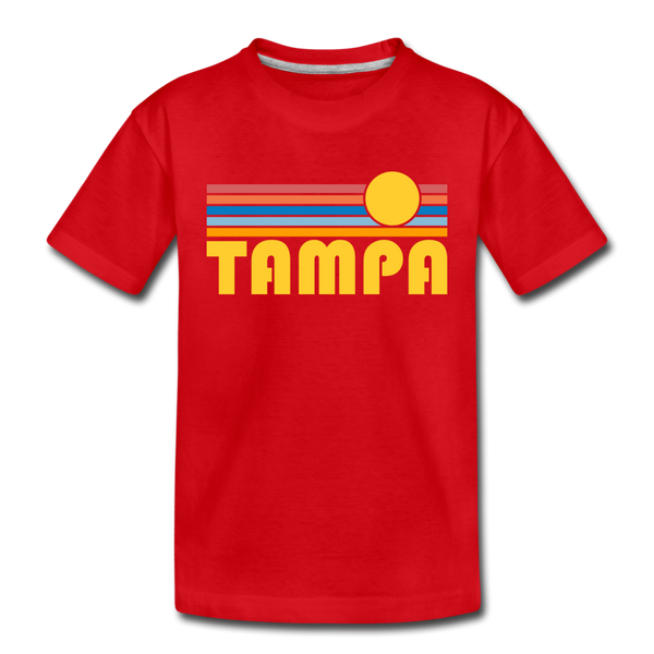 Tampa, Florida Toddler T-Shirt - Retro Sun Tampa Toddler Tee - red