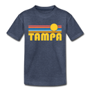 Tampa, Florida Toddler T-Shirt - Retro Sun Tampa Toddler Tee - heather blue