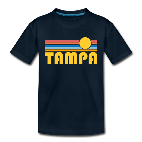 Tampa, Florida Toddler T-Shirt - Retro Sun Tampa Toddler Tee - deep navy