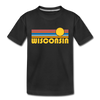 Wisconsin Toddler T-Shirt - Retro Sun Wisconsin Toddler Tee - black
