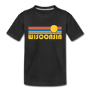Wisconsin Toddler T-Shirt - Retro Sun Wisconsin Toddler Tee - black