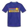 Wisconsin Toddler T-Shirt - Retro Sun Wisconsin Toddler Tee - royal blue