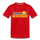 Wisconsin Toddler T-Shirt - Retro Sun Wisconsin Toddler Tee - red
