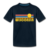 Wisconsin Toddler T-Shirt - Retro Sun Wisconsin Toddler Tee - deep navy