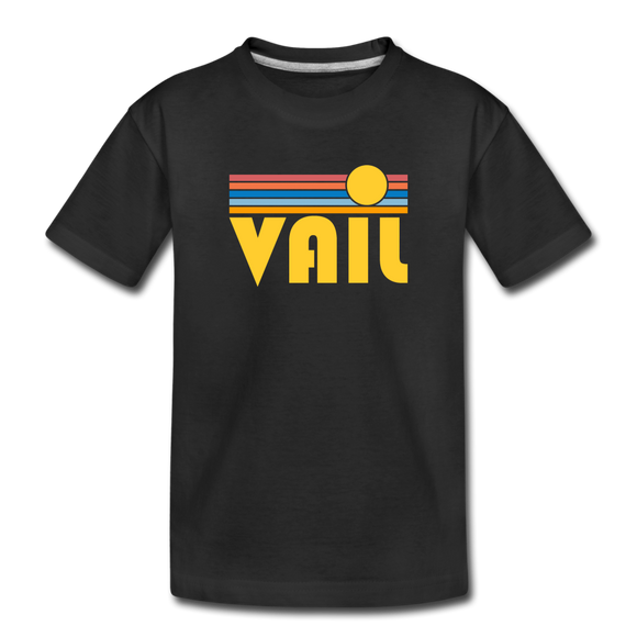 Vail, Colorado Toddler T-Shirt - Retro Sun Vail Toddler Tee - black