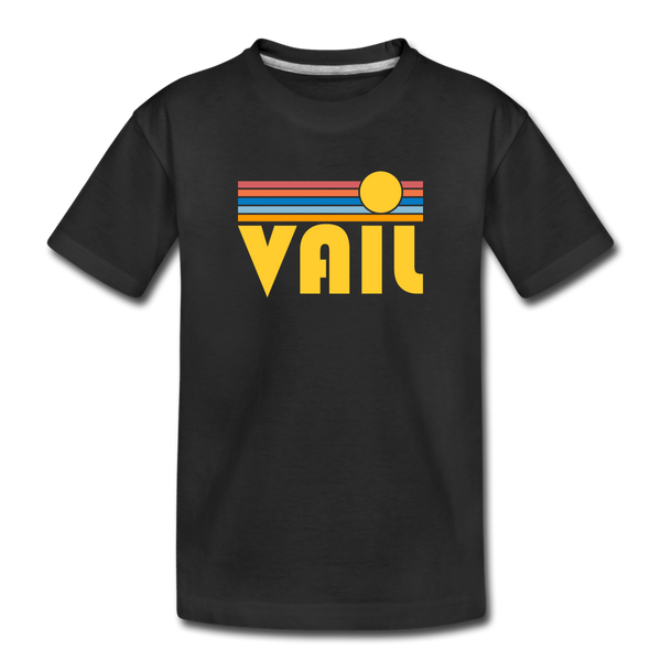 Vail, Colorado Toddler T-Shirt - Retro Sun Vail Toddler Tee - black
