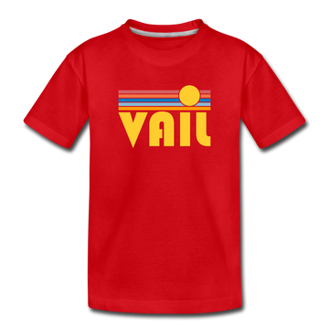 Vail, Colorado Toddler T-Shirt - Retro Sun Vail Toddler Tee - red