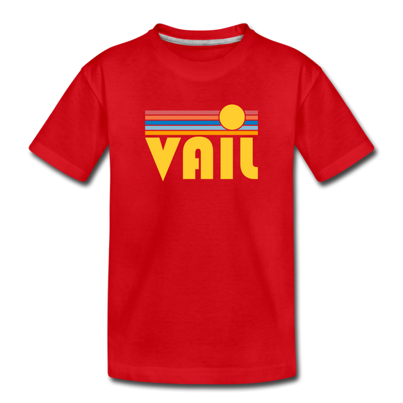 Vail, Colorado Toddler T-Shirt - Retro Sun Vail Toddler Tee - red