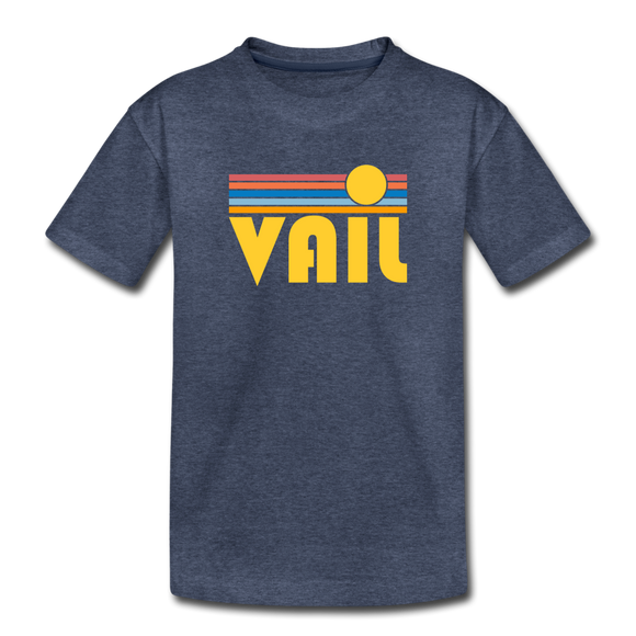 Vail, Colorado Toddler T-Shirt - Retro Sun Vail Toddler Tee - heather blue