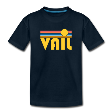Vail, Colorado Toddler T-Shirt - Retro Sun Vail Toddler Tee - deep navy