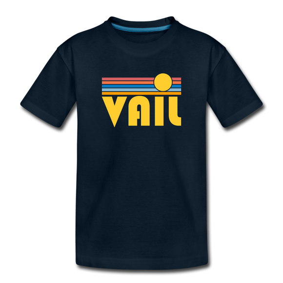 Vail, Colorado Toddler T-Shirt - Retro Sun Vail Toddler Tee - deep navy