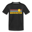 Washington Toddler T-Shirt - Retro Sun Washington Toddler Tee - black