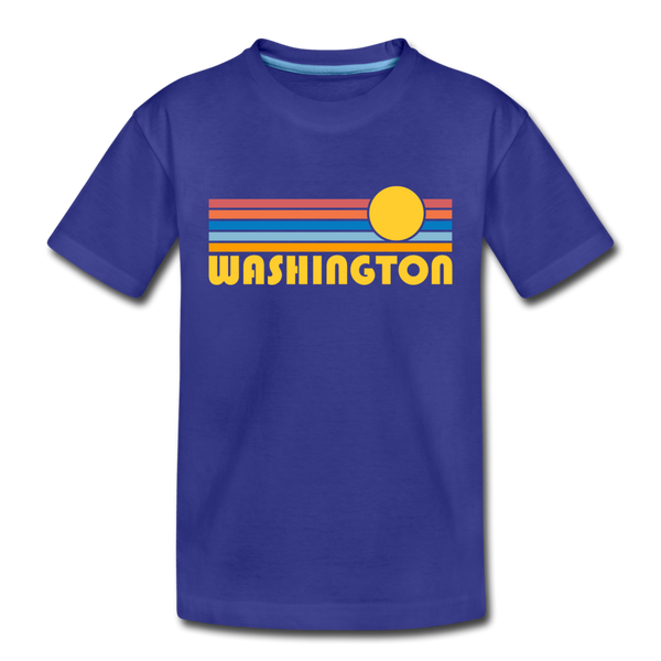 Washington Toddler T-Shirt - Retro Sun Washington Toddler Tee - royal blue