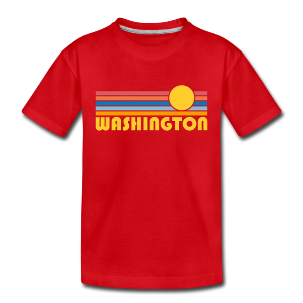 Washington Toddler T-Shirt - Retro Sun Washington Toddler Tee - red