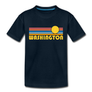 Washington Toddler T-Shirt - Retro Sun Washington Toddler Tee - deep navy
