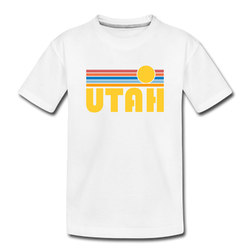 Utah Toddler T-Shirt - Retro Sun Utah Toddler Tee - white