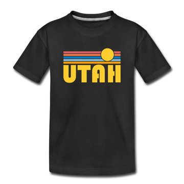 Utah Toddler T-Shirt - Retro Sun Utah Toddler Tee - black