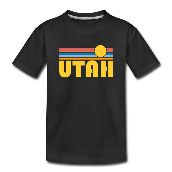 Utah Toddler T-Shirt - Retro Sun Utah Toddler Tee - black