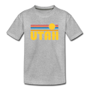 Utah Toddler T-Shirt - Retro Sun Utah Toddler Tee - heather gray