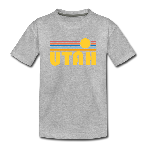 Utah Toddler T-Shirt - Retro Sun Utah Toddler Tee - heather gray