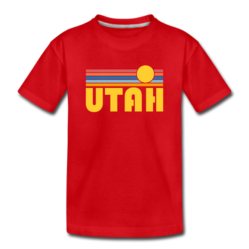 Utah Toddler T-Shirt - Retro Sun Utah Toddler Tee - red