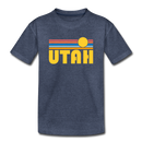 Utah Toddler T-Shirt - Retro Sun Utah Toddler Tee - heather blue