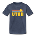 Utah Toddler T-Shirt - Retro Sun Utah Toddler Tee - heather blue