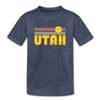 Utah Toddler T-Shirt - Retro Sun Utah Toddler Tee - heather blue