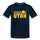 Utah Toddler T-Shirt - Retro Sun Utah Toddler Tee - deep navy