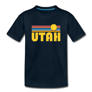 Utah Toddler T-Shirt - Retro Sun Utah Toddler Tee - deep navy