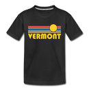 Vermont Toddler T-Shirt - Retro Sun Vermont Toddler Tee - black
