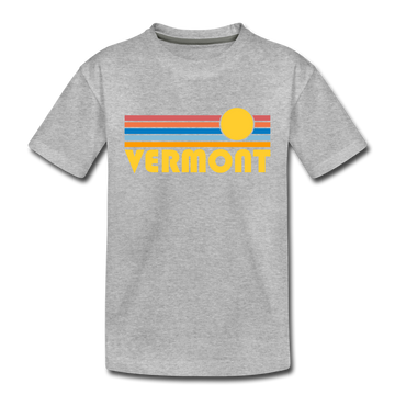 Vermont Toddler T-Shirt - Retro Sun Vermont Toddler Tee - heather gray