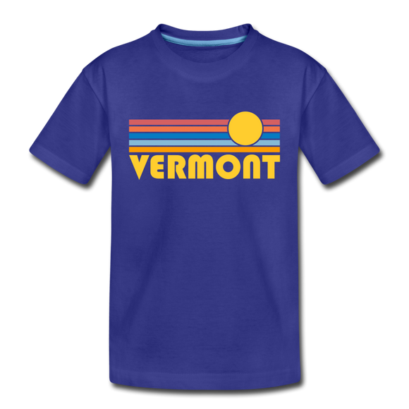 Vermont Toddler T-Shirt - Retro Sun Vermont Toddler Tee - royal blue