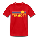 Vermont Toddler T-Shirt - Retro Sun Vermont Toddler Tee - red