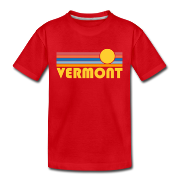 Vermont Toddler T-Shirt - Retro Sun Vermont Toddler Tee - red