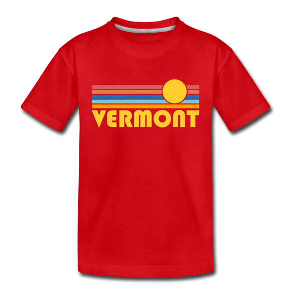 Vermont Toddler T-Shirt - Retro Sun Vermont Toddler Tee - red