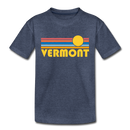 Vermont Toddler T-Shirt - Retro Sun Vermont Toddler Tee - heather blue