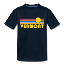 Vermont Toddler T-Shirt - Retro Sun Vermont Toddler Tee - deep navy