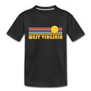West Virginia Toddler T-Shirt - Retro Sun West Virginia Toddler Tee - black