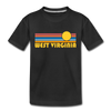 West Virginia Toddler T-Shirt - Retro Sun West Virginia Toddler Tee - black