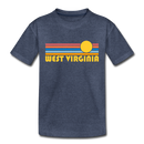 West Virginia Toddler T-Shirt - Retro Sun West Virginia Toddler Tee - heather blue