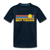 West Virginia Toddler T-Shirt - Retro Sun West Virginia Toddler Tee - deep navy