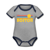 Boston, Massachusetts Baby Bodysuit - Organic Retro Sun Boston Baby Bodysuit - heather gray/navy