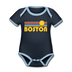 Boston, Massachusetts Baby Bodysuit - Organic Retro Sun Boston Baby Bodysuit - navy/sky