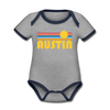 Austin, Texas Baby Bodysuit - Organic Retro Sun Austin Baby Bodysuit