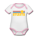 Atlanta, Georgia Baby Bodysuit - Organic Retro Sun Atlanta Baby Bodysuit - white/pink